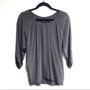CLUB MONACO Helena Popover Silk Blouse Grey XS
